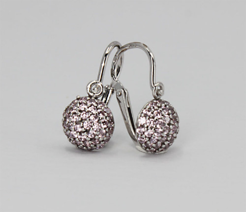 Dětské náušnice z bílého zlata C2747B - Růžová