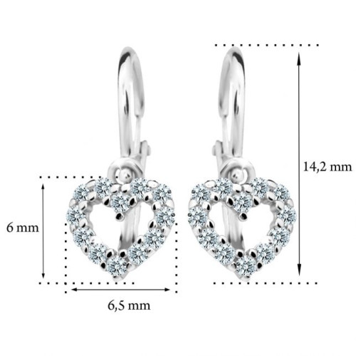 Dětské náušnice srdíčka C2157B-Arctic Blue