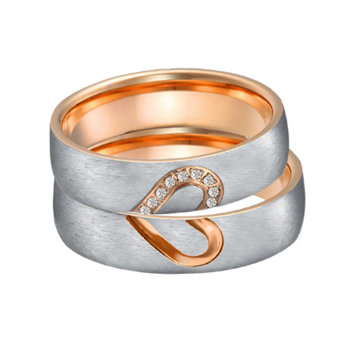 Ocelové snubní prstýnek se srdíčkem SPPL043