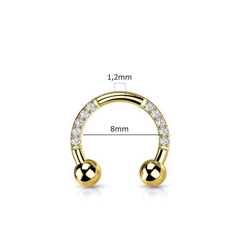 Titanový piercing se zirkony SET23H05-GD