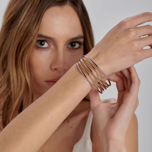 Pozlacený náramek bangle z chirurgické oceli Brosway Aura BAU14