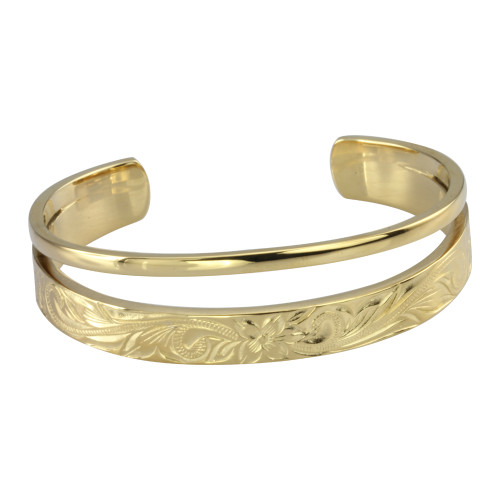 Pozlacený náramek bangle chirurgická ocel GBSG130GD