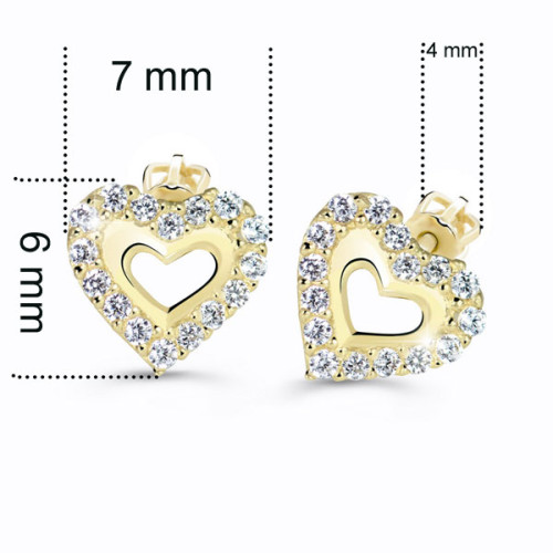 Zlaté náušnice srdíčka Z60213