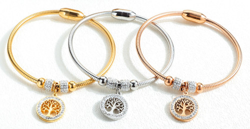 Elegantní pevný náramek strom života JCFGH925