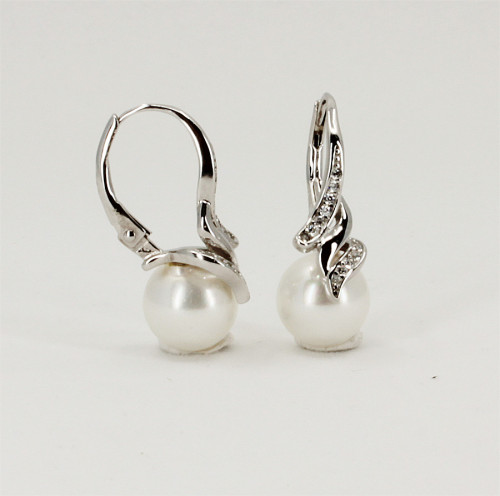 Stříbrné náušnice perly se zirkony 312965001