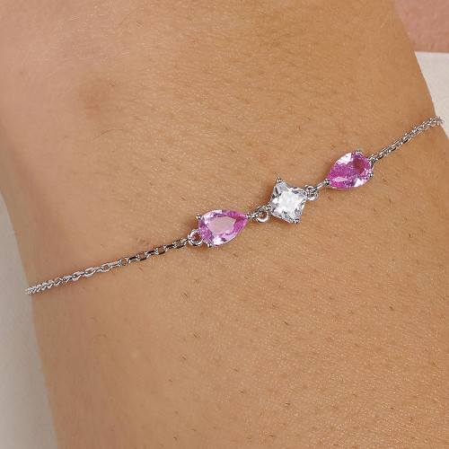 Moderní stříbrný náramek Brosway Fancy Vibrant Pink FVP113