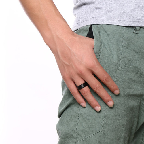 Pánský černý prsten SETR022