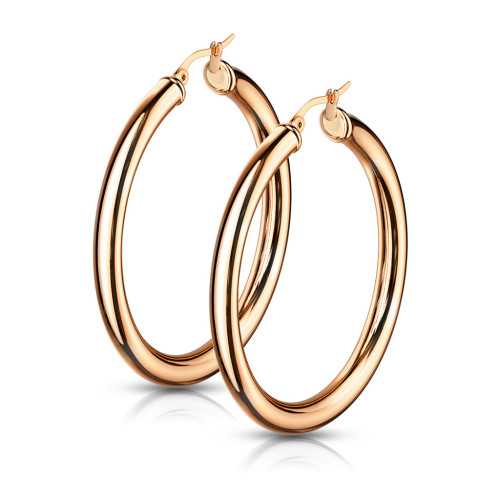 Zlaté náušnice kruhy chirurgická ocel 3864-RD