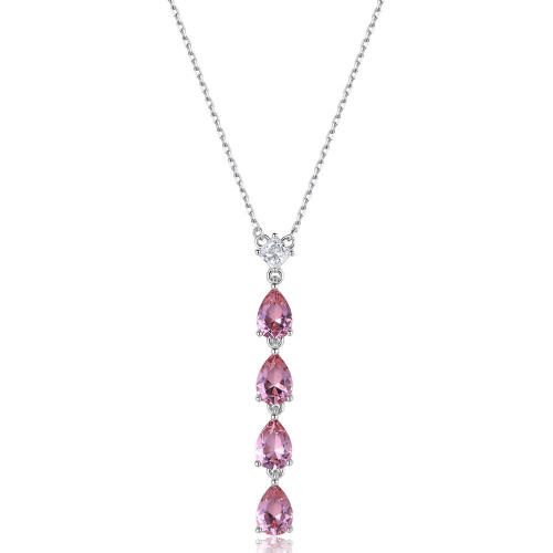 Stříbrný náhrdelník se zirkony Fancy Tender Pink FTP04