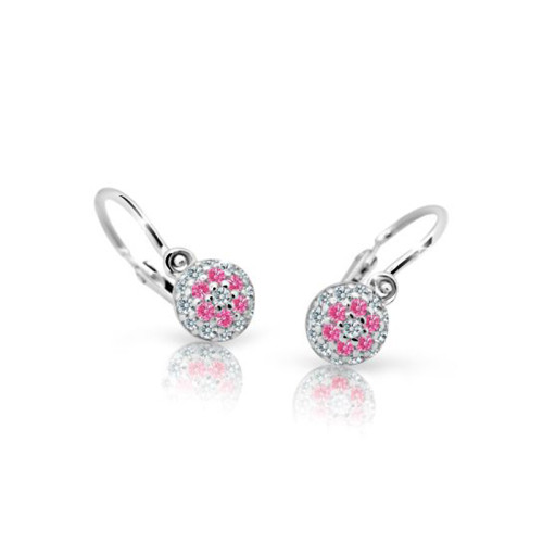 Dětské náušnice z bílého zlata se zirkony Cutie Jewellery C2150B-Tcf Red