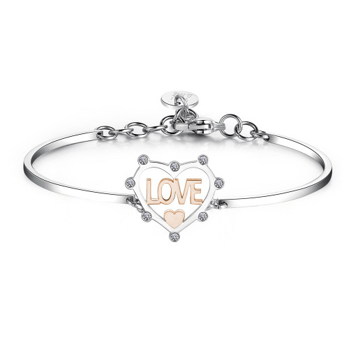 Ocelový náramek srdce Broswa Chakra BHK398