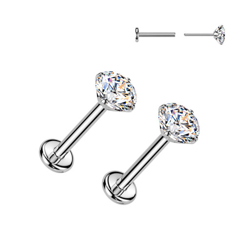 Titanové náušnice s laboratorními diamanty SEMITLE01-ST