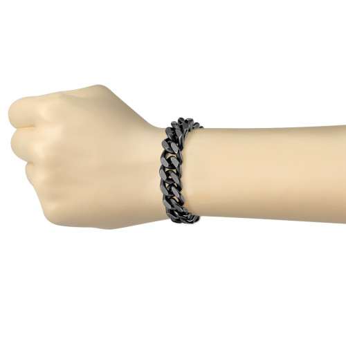 Náramek z chirurgické oceli černý SESBS01MK