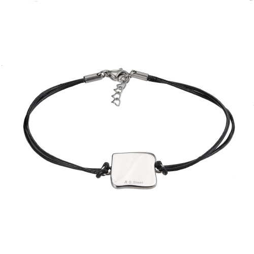 Náramek z kůže a chirurgické oceli BSS870