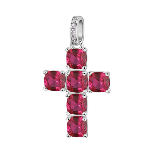 Přívěsek křížek na krk Brosway Fancy Passion Ruby FPR12