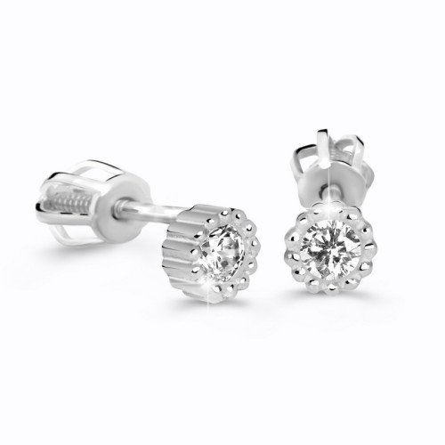 Náušnice z bílého zlata s kamínky Z60236W