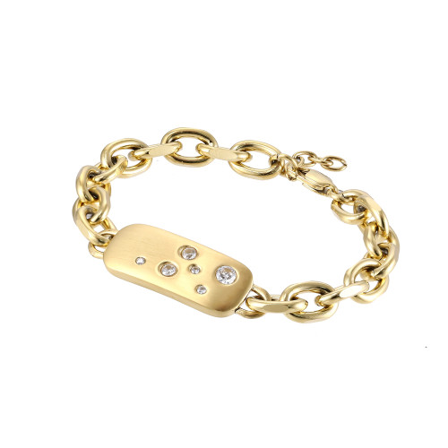 Pozlacený náramek z chirurgické oceli BSS957