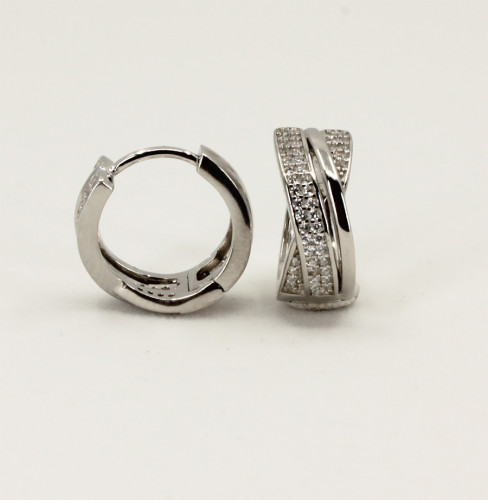 Stříbrné náušnice kroužky se zirkony 312718001