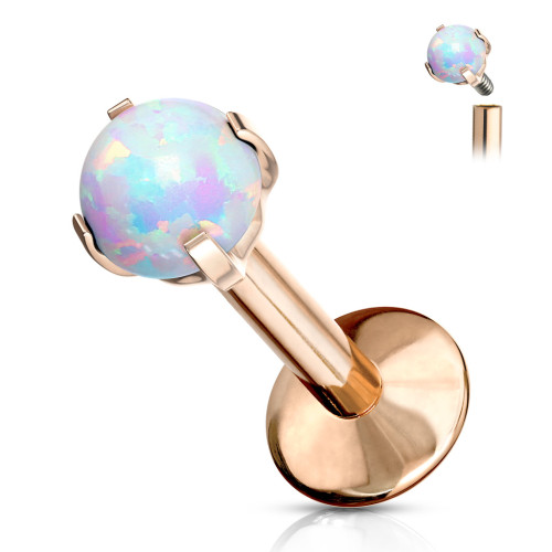 Titanový piercing do brady s opálem SET23LI7