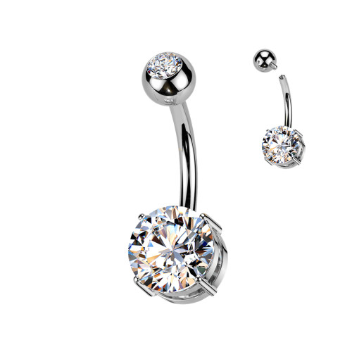 Titanový piercing do břicha SETIN60ST-CZ
