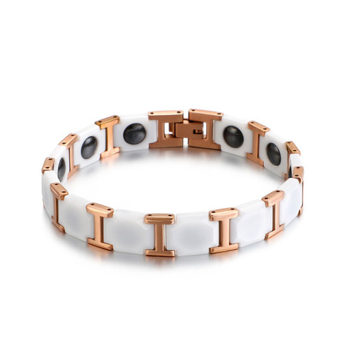 Magnetický náramek z keramiky a oceli WJHB359 - White