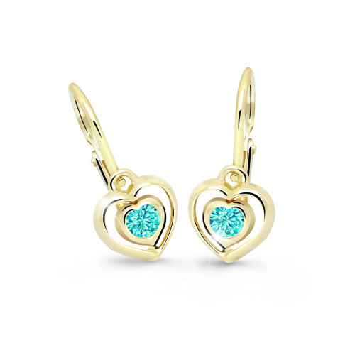 Dětské náušnice srdíčka Cutie Jewellery C2752Z-Mint Green